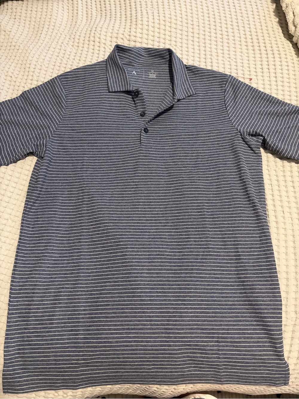 Men's Grey Striped Polo Shirt